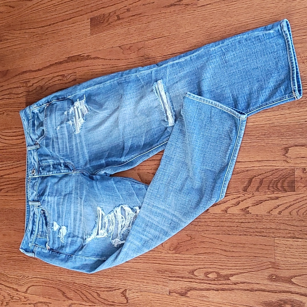 AE Distressed Button-Fly Jeans